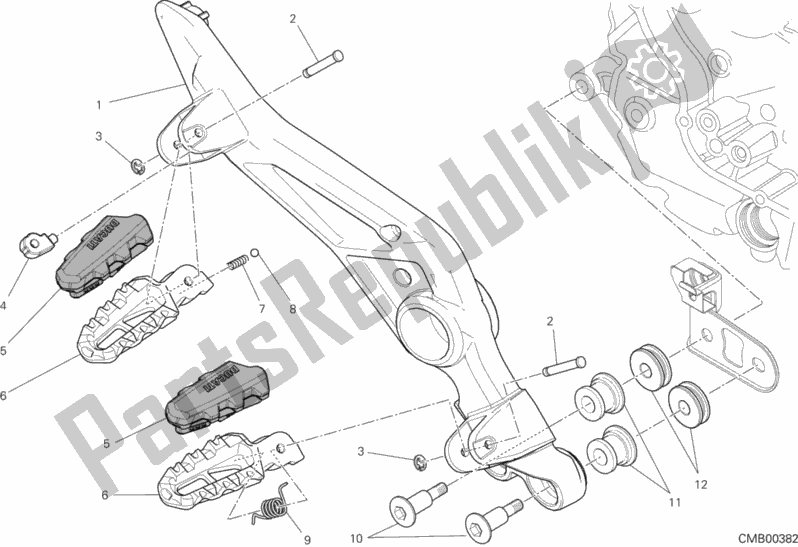 Todas as partes de Apoios Para Os Pés, Certo do Ducati Hypermotard 939 SP 2018